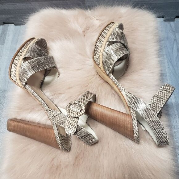 Prada Crisscross Snakeskin Sandal - Picture 4 of 6